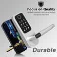 thumbnail image 5 of Smart Lock, 5-in-1 Keyless Entry Door Lock, Smart Door Locks for Front Door, Fingerprint Door Lock, Biometric Door Lock with Handle, Door Lock with Code Support App &WIFI Control (Silver), 5 of 6