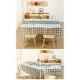 thumbnail image 3 of Luckky Checkered Tablecloth, Rectangle Cotton Linen Fabric Cloth Buffalo Plaid Table Cover with Tassel Wrinkle Free Washable for Kitchen Dining Spring Picnic,Blue and White (XL), 3 of 9