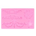 thumbnail image 1 of Uadme Molde De Silicona Para Bricolaje,Antiadherente,Flor En Relieve Europea,Molde Para Fondant,Galleta,Decoración De Chocolate,Herramienta Para Hornear Para Cocina(Rosa), 1 of 9
