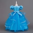 thumbnail image 5 of HJYCHN Dresses for Girls Short Puff Sleeve Long Formal Dress with Embroidered Bodice and Ribbon for Girls' Dresses 9-10 Years, 5 of 9