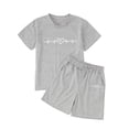 thumbnail image 4 of CAIXIA Girls Summer Clothes Sets Girls Fashion Casual Letter Print Short Sleeve and Shorts Set Loose Fit Outfit for Everyday Wear, 4 of 4