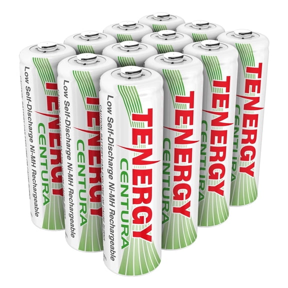 Tenergy Centura AA 2000mAh Low Self-Discharge (LSD) NiMH Rechargeable Batteries, 3 Cards 12-Pack