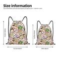 thumbnail image 2 of Xecao Owl Back To School Pattern Sports Drawstring Backpack - String Swim Gym Bag with Wet Proof Pocket for Women&Men-Medium, 2 of 6
