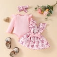 thumbnail image 2 of Staki Preemie Newborn Baby Girl Clothes Romper Suspender Dress Fall Winter Outfits Ruffle Long Sleeve Jumpsuit 0-18M,3-6 Months, 2 of 8