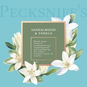 شمعة Pecksniffs الفاخرة المعطرة بخشب الصندل والفانيليا | 1 فتيل، 100 جم/3.5 أونصة