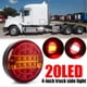 thumbnail image 2 of Universal 12v 24v 20-LED Tail Light back Brake Light Turn Signal Lamp Round Hamburger Lamps For Car Lorry Truck Van Trailer, 2 of 5