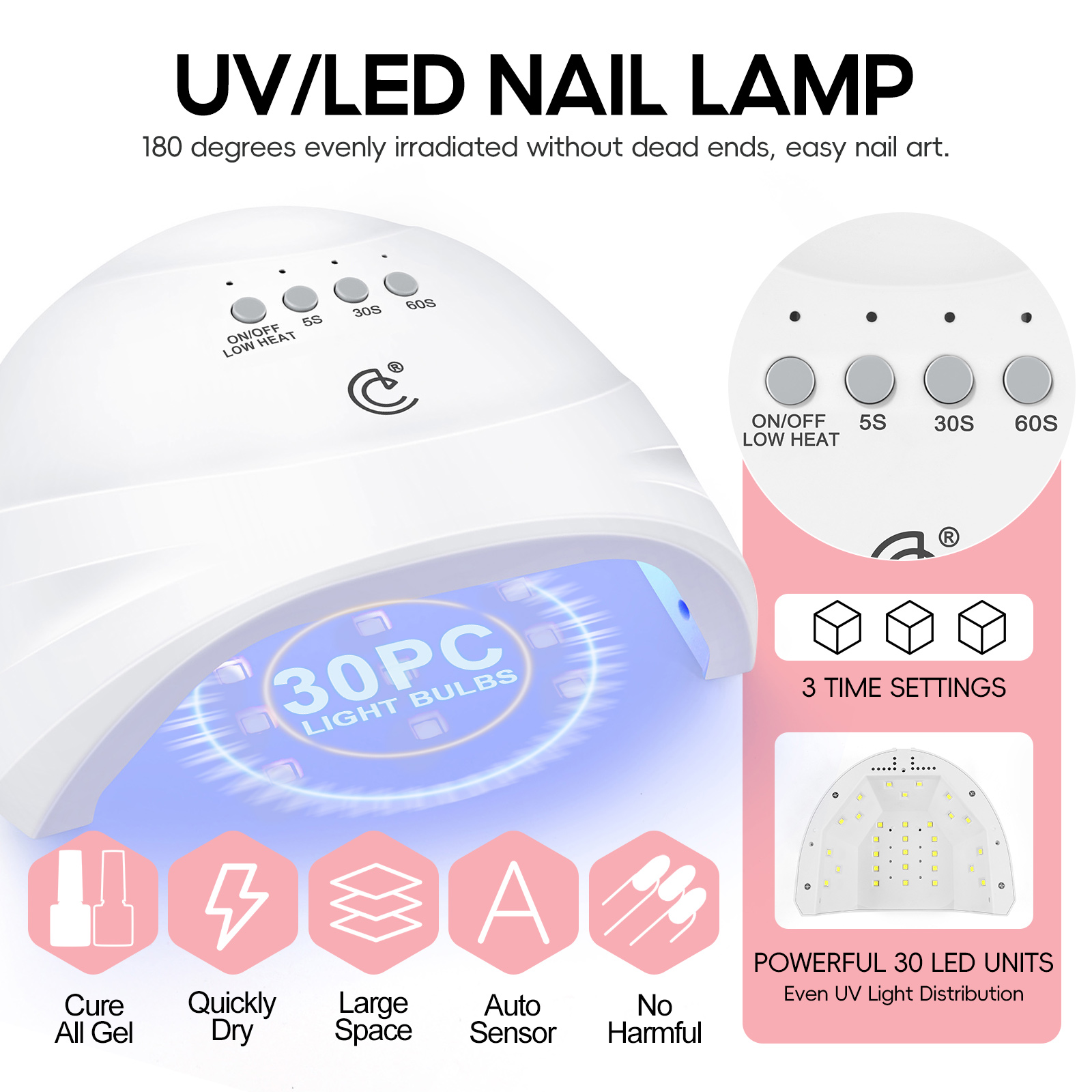 COSCELIA Gel Polish Kit with U V Light 35 Cream Colors Gel Polish 5PCS Top Base Coat Nail Art All Seasons Professional Gel Manicure Kit Gifts