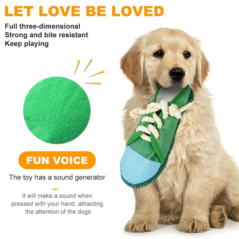 Amerteer Dog Chew Toys, Dog Squeaky Slipper Toys, Interactive Pet Stuffed  Teeth Cleaning Toys, Pet Dog or Cat Hide and Seek Puzzle Toys for Small  Puppies and Medium Dogs, Cotton Rope, Stress