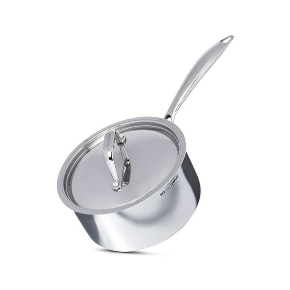 Argent Triply Stainless Steel 14 Cm Saucepan With Stainless Steel Lid, 1 Liter Sauce Pan, Stay Cool Cast Handle - Food Safe, Durable, Dishwasher Safe, Induction & Gas Ready | 5-year Warranty