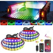 Nilight Truck Bed Light Strip RGB-IC LED Lights for Truck Bed Pickup Multi Dream Color DIY Music synchronous with APP and RF Remote Control 2PCS 60 inch Truck Bed Lighting, 2 Years Warranty