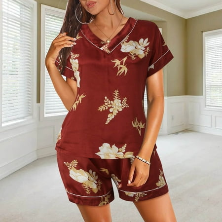 

Soighxzc Suspenders Shorts Suit 2 Piece Base Home Clothes Comfy Pajamas Summer Women s Pajama Suit