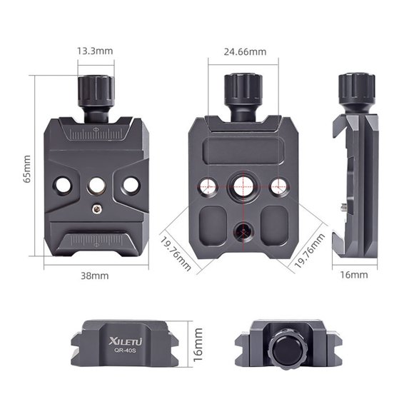 XILETU QR Plate Clamp,With Rs2/rsc2/rs3 Qr Clamp With Qr Compatible With Rs2/rsc2/rs3 1/4-inch Screw Compatible Screw Compatible With Aluminum Alloy Quick Slot 3/8-inch 1/4-inch Plate Slot 3/8-inch