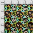 thumbnail image 1 of oneOone Velvet Light Green Fabric Skull Quilting Supplies Print Sewing Fabric By The Yard 58 Inch Wide, 1 of 1