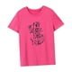 thumbnail image 5 of Camiseta de verano para mujer, ropa de calle, Tops de verano con cuello redondo para mujer, para trabajo de oficina Rosa Rosa, 5 of 7