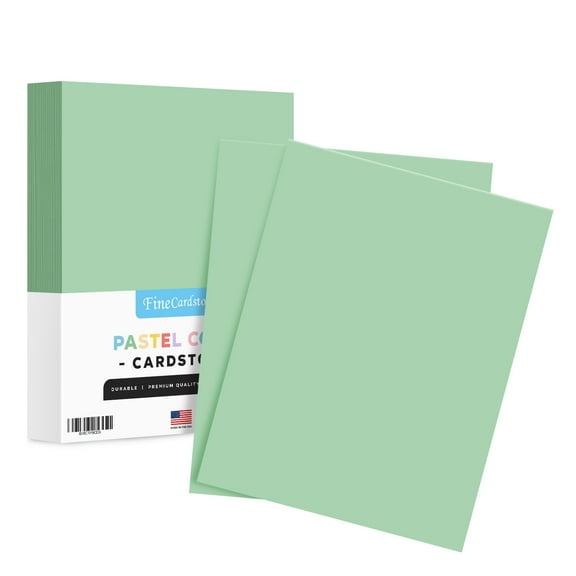 8.5 x 11" Pastel Colored Cardstock Paper - for Cards and Stationery Art and Craft, Printing and School Projects | Medium to Light Weight Card Stock, 67 LB Vellum Bristol | 250 Sheets (Green)