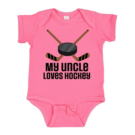 

Inktastic My Uncle Loves Hockey Gift Baby Boy or Baby Girl Bodysuit