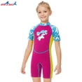 thumbnail image 4 of Niños One-Pieces Mantenga un traje de baño de manga corta cálida Traje de baño para niñas para niñas Niño para niños adolescentes para jóvenes con cremallera trasera S 2.5mm Noticed OD003645-01, 4 of 7