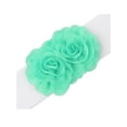 thumbnail image 2 of Cinturón elástico de doble flor de chiffon grande para mujer INSPIRE CHIC, corsé elegante para vestido, 26.8x2.4 pulgadas, verde menta, 2 of 6