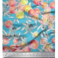 thumbnail image 1 of Soimoi Poly Georgette Fabric Flower & Leaves Watercolor Print Sewing Fabric Yard 52 Inch Wide, 1 of 3
