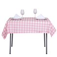 thumbnail image 4 of BalsaCircle 54" x 54" Square Gingham Checkered Polyester Tablecloth Rose Quartz Pink, 4 of 8
