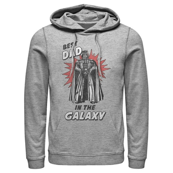 Men's Star Wars Best Dad in the Galaxy Darth Vader  Pull Over Hoodie Athletic Heather Large