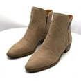 thumbnail image 5 of Lucky Brand Tayti Taupe Casual Pointed Toe Western Low Block Heeled Booties (Taupe, 8), 5 of 5