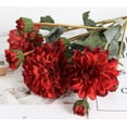 thumbnail image 4 of Artificial Dahlias Red Flowers Bouquets Red Dahlia Flowers 8Heads Red Faux Dahlia Flowers for Home Tables Wedding Bouquets Centerpieces Bridal Shower Party Decorations (Red), 4 of 5