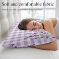 thumbnail image 5 of Spring Lavender Floral Pillow Covers, Linen Long Throw Pillow Case, Flowers Butterfly Purple Plaid Holiday Pillow Protector Decorative Cushion Cover for Living Room/Bedroom 20" x 36", 5 of 8