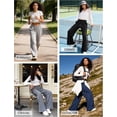 thumbnail image 2 of WQD Womens Sweatpants High Waisted Wide Leg Sweat Pants Cozy Loose Lounge Pant Baggy Cargo Joggers Athletic Casual Drawstring Workout Pants with Pockets, 2 of 7