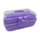 thumbnail image 1 of Organizador de accesorios para el cabello, caja organizadora de joyas con asa, multiusos para manualidades. Púrpura, 1 of 9