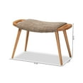 thumbnail image 7 of Baxton Studio Banner Mid-Century Modern Light Brown Fabric Upholstered and Oak Brown Finished Wood Accent Bench, 7 of 7