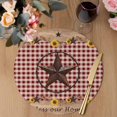 thumbnail image 3 of Texas Star Sunflower Round 15 Inch Placemats Set of 6, Farmhouse Country Plaid Brown HeatResistant Non Slip Place Mats for Dining Table, Wipeable Braided Kitchen Table Mats for Housewarming, 3 of 9