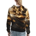 thumbnail image 7 of Picia Luxurious Gold Flow Pattern Casual Women's Hoodie, Hooded Sweatshirt with Kangaroo Pocket, Comfortable Pullover with Eye-catching Drawstrings-X-Large, 7 of 7