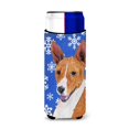 thumbnail image 1 of Caroline'S Treasures Sc9387Muk Basenji Winter Snowflakes Holiday Ultra Hugger Para Latas Delgadas Enfriador De Latas Funda Hugger Lavable A Máquina Funda Para Bebidas Hugger Aislador Plegable Bebida A, 1 of 1