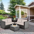 thumbnail image 1 of Patiojoy 4 PCS Patio Rattan Furniture Set Wicker Conversation Set w/Storage Box, 1 of 6
