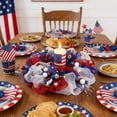 thumbnail image 2 of Independence Day Wreath, Patriotic Red White and Blue Door Hanger, Artificial Candle Flower Wreath for 4th of July Front Door Wall Home Decor, 2 of 6