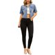 thumbnail image 2 of Chaqueta de mezclilla casual de mujer Inspire Chic con cuello de solapa, manga corta, botones y corte corto, talla 2XL, azul claro, 2 of 6
