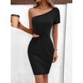 thumbnail image 3 of Cutout Twisted One-Shoulder Mini Dress, 3 of 3