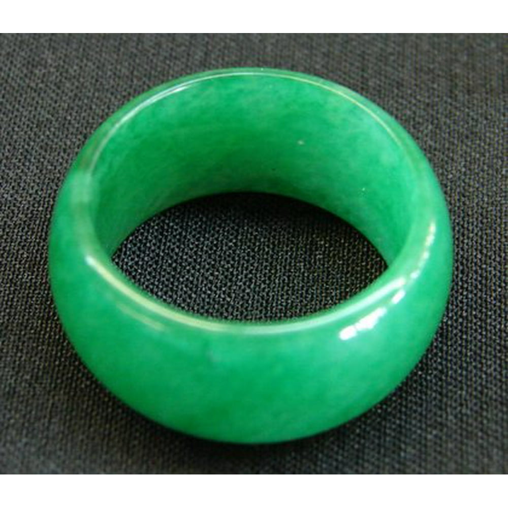 Feng Shui Import Chinese Jade Rings with Wide Band size 9.5 10