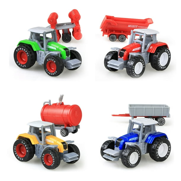 Tracteurs Voiture Jouet 4 Pcs Alliage Tracteur Agricole Jeu de Jouets  Ingénierie Voiture Modèle Véhicules Agricoles Jouets Tracteurs Voiture Jouet  pour Enfants Enfants Garçons 