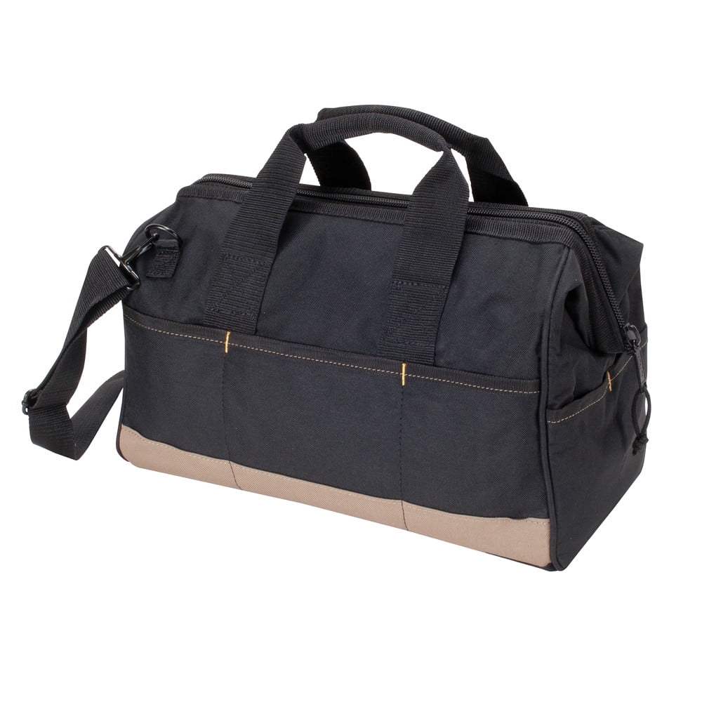 Custom Leather Craft 16in BigMouth Tool Bag with 22 Pockets, Model 1165