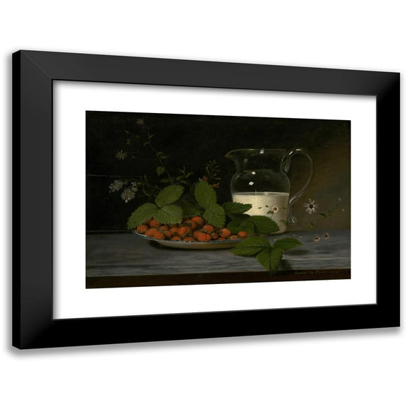 Raphaelle Peale 14x11 Black Modern Framed Museum Art Print Titled - Strawberries and Cream (1816)