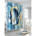 thumbnail image 3 of Fsddascl Summer Ocean Fish Shower Curtain Set - Standard 72" x 72" Washable Curtain with 12 Hooks, Coastal Watercolor Stripe Seaweed Plant Waterproof Fabric Stall Shower Curtains for Bathroom, 3 of 6