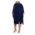 thumbnail image 2 of BETSY & ADAM Womens Navy Sequined Zippered Sheer Overlay Lined Sleeveless Round Neck Knee Length Party Sheath Dress Plus 16W, 2 of 5
