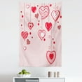 thumbnail image 1 of Romantic Tapestry, Contour Hearts Hanging on Strings Romantic Anniversary Celebration Happy Print, Fabric Wall Hanging Decor for Bedroom Living Room Dorm, 5 Sizes, Rose Red Pink, by Ambesonne, 1 of 1