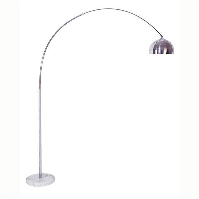 HomeRoots 431780 Silver Metal Arched Floor Lamp, White