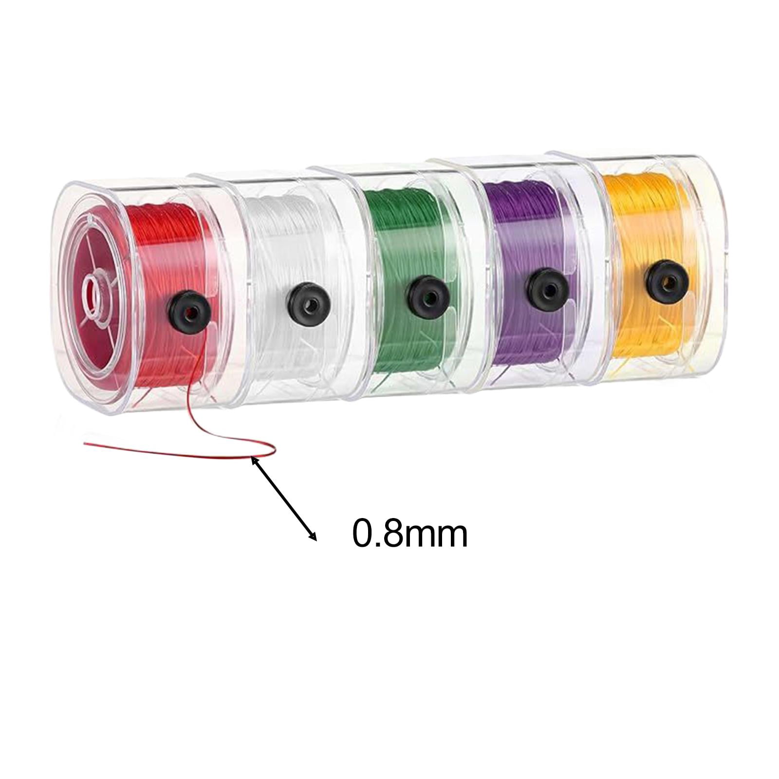 HILABEE 10Pcs 0.8mm Elastic String Cords for Bracelets Elastic Beading Cords Beads Stringing Stretch Threads 90M Length Elastic Cords