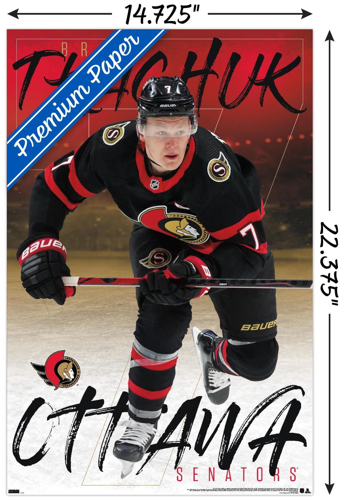NHL Ottawa Senators - Brady Tkachuk 21 Wall Poster, 14.725" x 22.375"