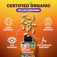 thumbnail image 5 of Organic Ceylon Cinnamon Supplement 1800mg - Extra Strength Certified Organic Ceylon Cinnamon Powder Pills - Energy & Heart Support Antioxidant for Women & Men, Bottled in USA, Non-GMO - 240 Capsules, 5 of 9