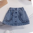 thumbnail image 2 of Kids Girls Spring Summer Denim Skirt Toddler Versatile Short A-Line Skirt, 2 of 6